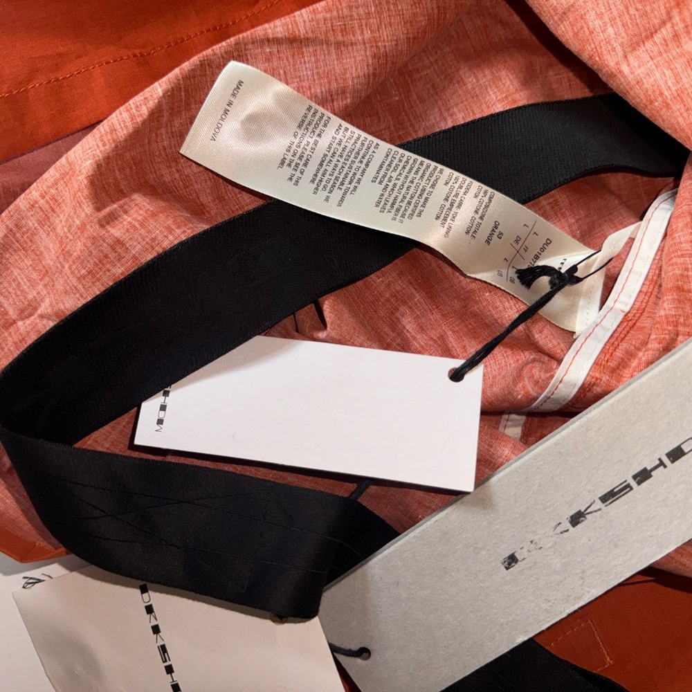 Rick Owens DRKSHDW cotton-blend shirt jacket - Orange Sz XL NWT - Picture 9 of 10